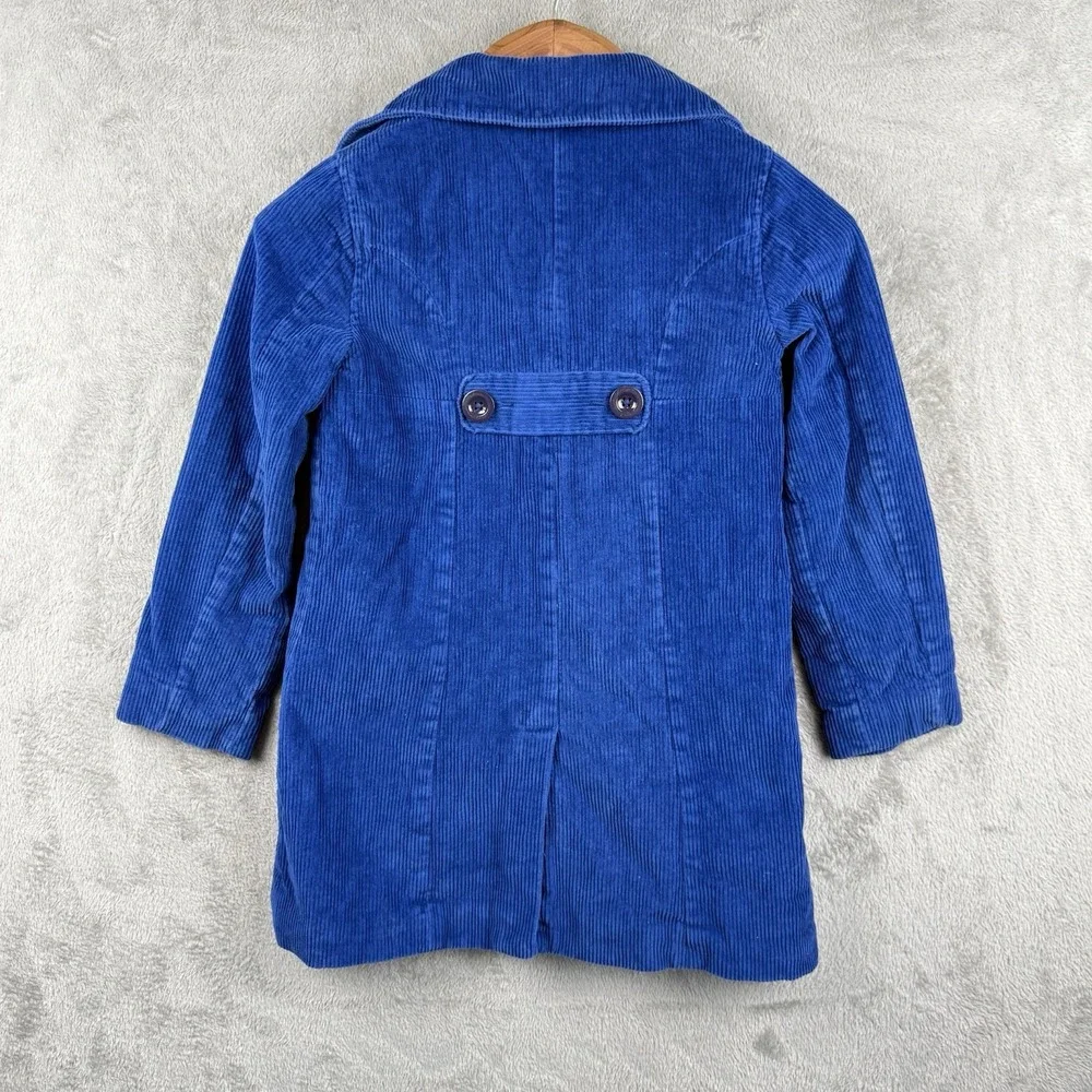 Mini Boden Corduroy Coat Girls Size 7/8 Cobalt Blue Long Outdoors Preppy